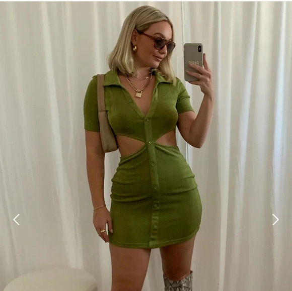 RUNAWAY Claudia Mini Dress in Grass. Size US 8. - Picture 7 of 15